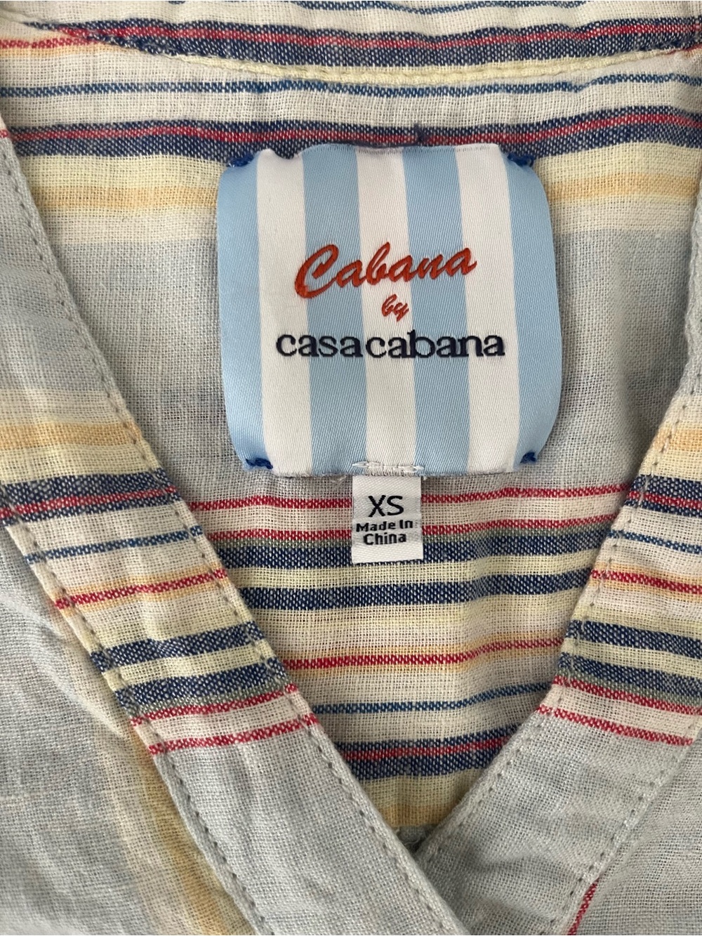 Cabana by casa cabana Women's Multicolor Stripe Beach Cover-Up Tunic - XS - Picture 6 of 7